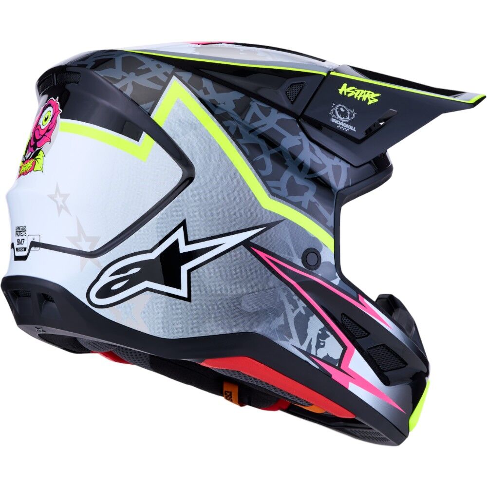 Alpinestars 2027 S-M7 Blaster Black / Grey / Flo Yellow Glossy Helmet