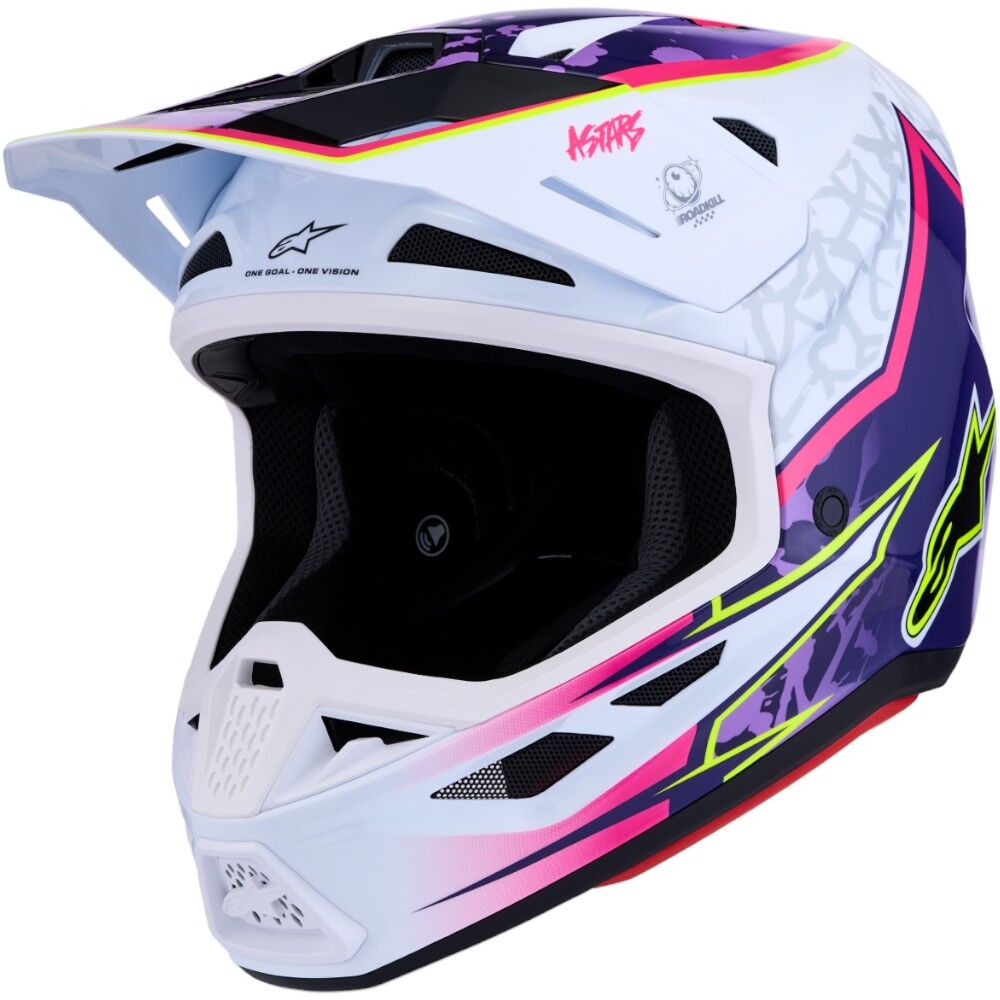 Alpinestars 2027 S-M7 Blaster Purple / Pink / White Glossy Helmet