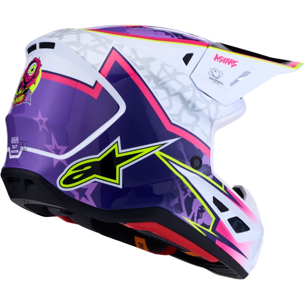 Alpinestars 2027 S-M7 Blaster Purple / Pink / White Glossy Helmet
