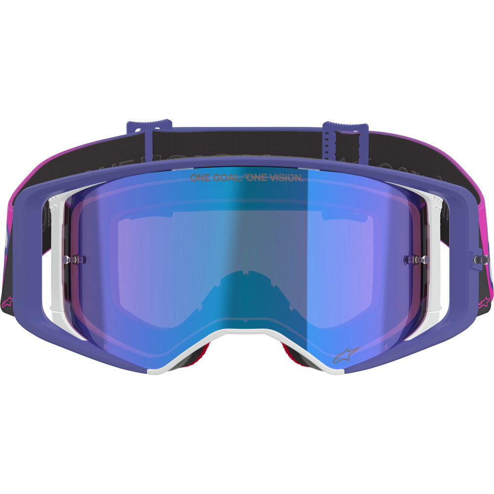 Alpinestars Supertech Vista Purple / Fluro Pink Blue Mirror Goggles