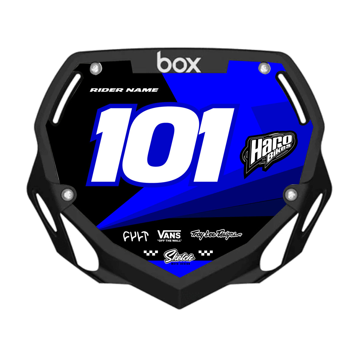 CUSTOM BMX PLATE GRAPHIC - SLASHER BLUE