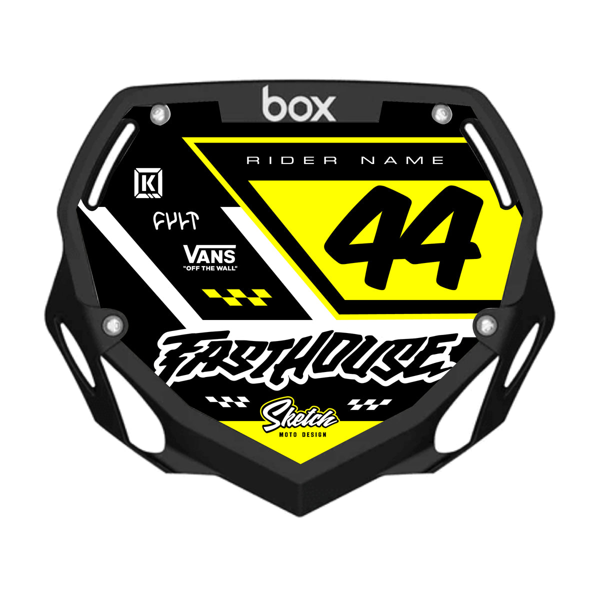 CUSTOM BMX PLATE GRAPHIC - SPEED GOLD
