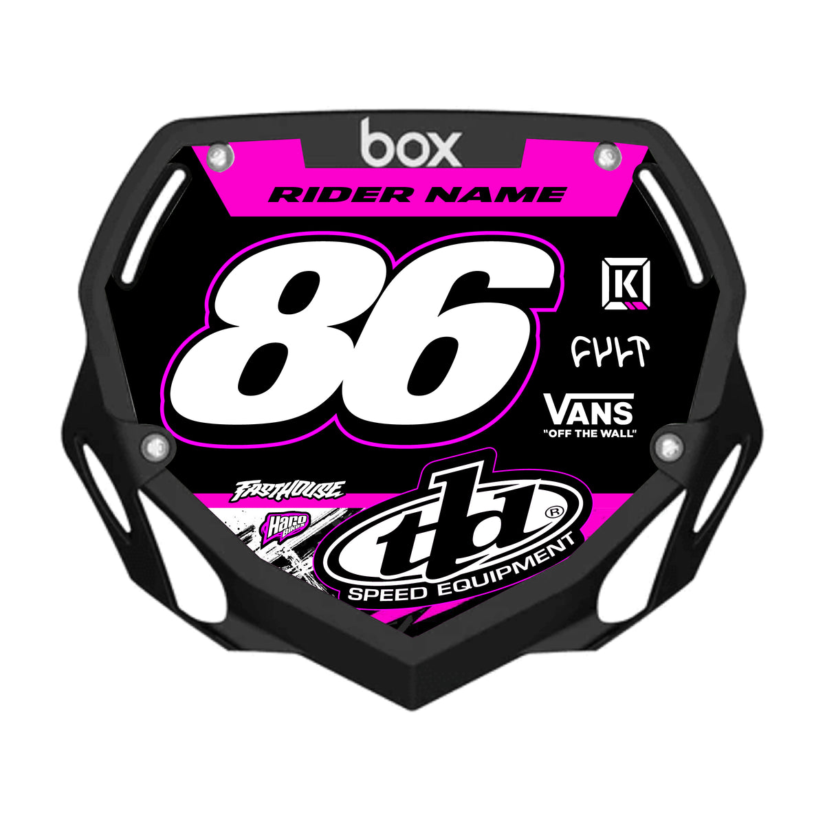 CUSTOM BMX PLATE GRAPHIC - ELIMINATOR PINK
