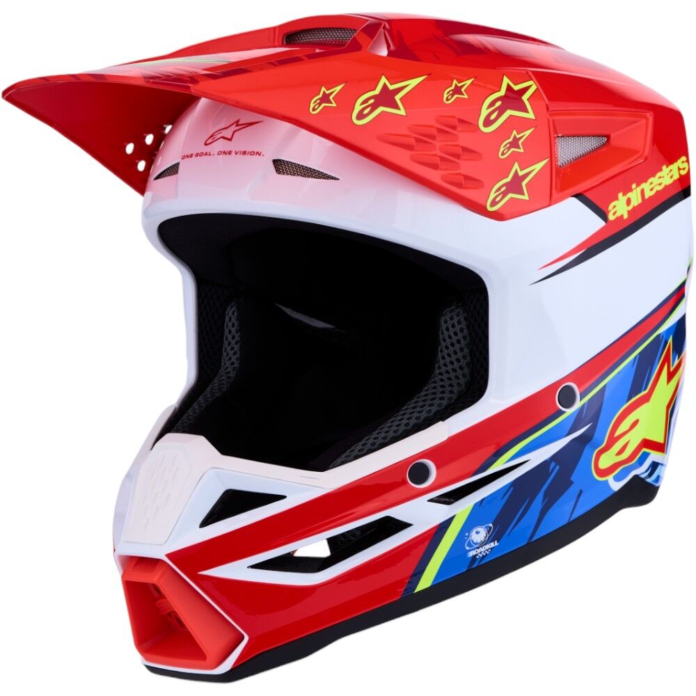 Alpinestars 2027 S-M3 Falcon Red / White / Blue / Flo Yellow Kids Helmet