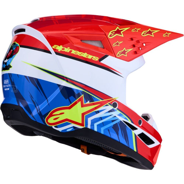 Alpinestars 2027 S-M3 Falcon Red / White / Blue / Flo Yellow Kids Helmet