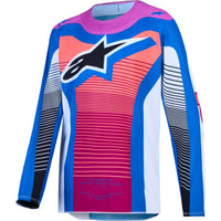Alpinestars 2027 Supertech Maven Hot Coral / Blithe Blue / White Kids Jersey