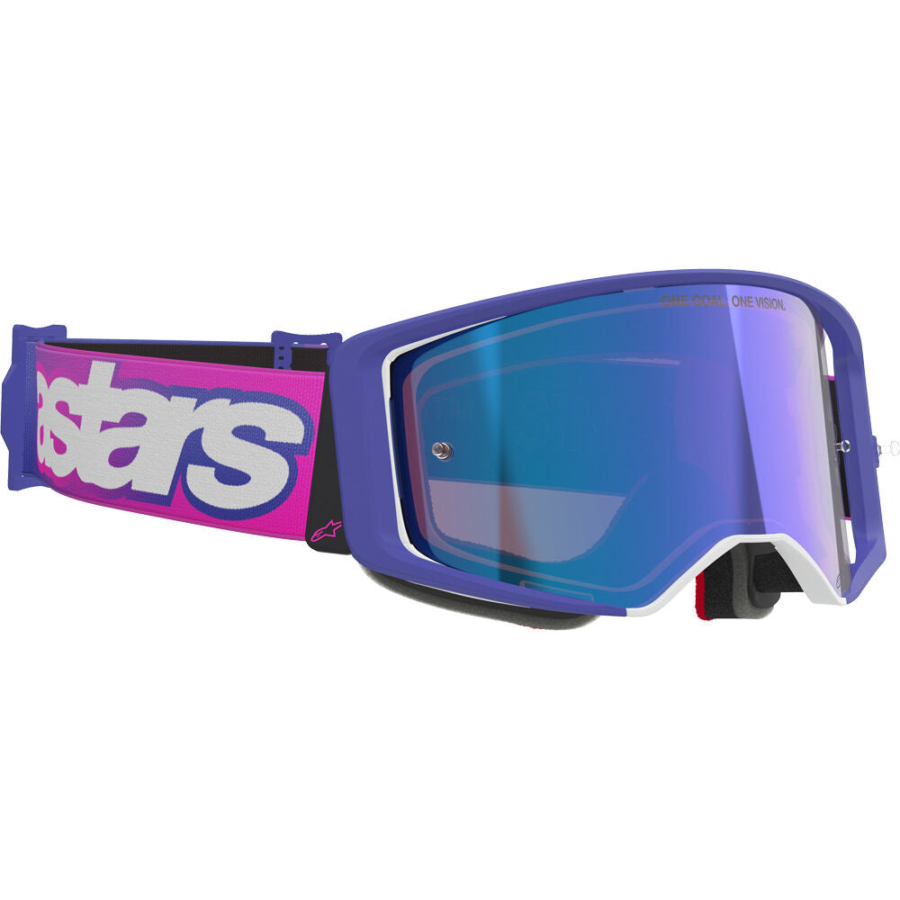 Alpinestars Supertech Vista Purple / Fluro Pink Blue Mirror Goggles