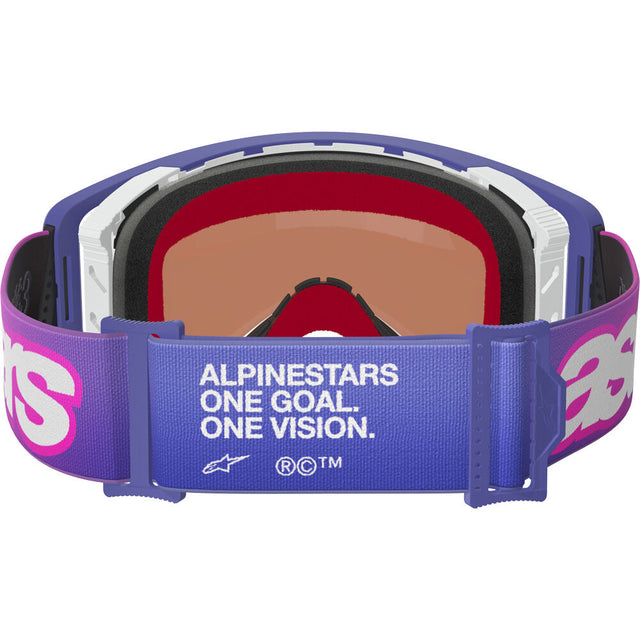 Alpinestars Supertech Vista Purple / Fluro Pink Blue Mirror Goggles