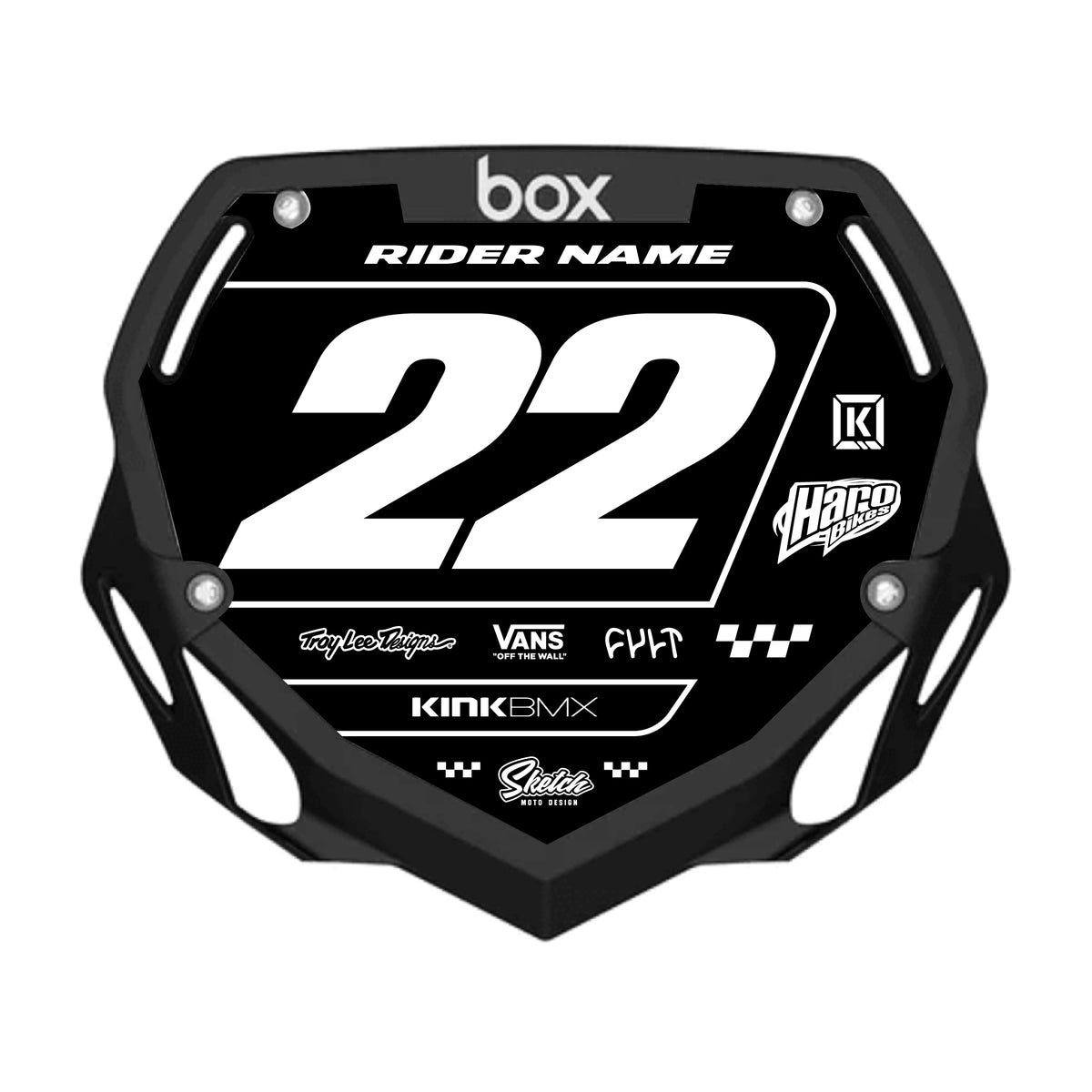 CUSTOM BMX PLATE GRAPHIC - RACER BLACK