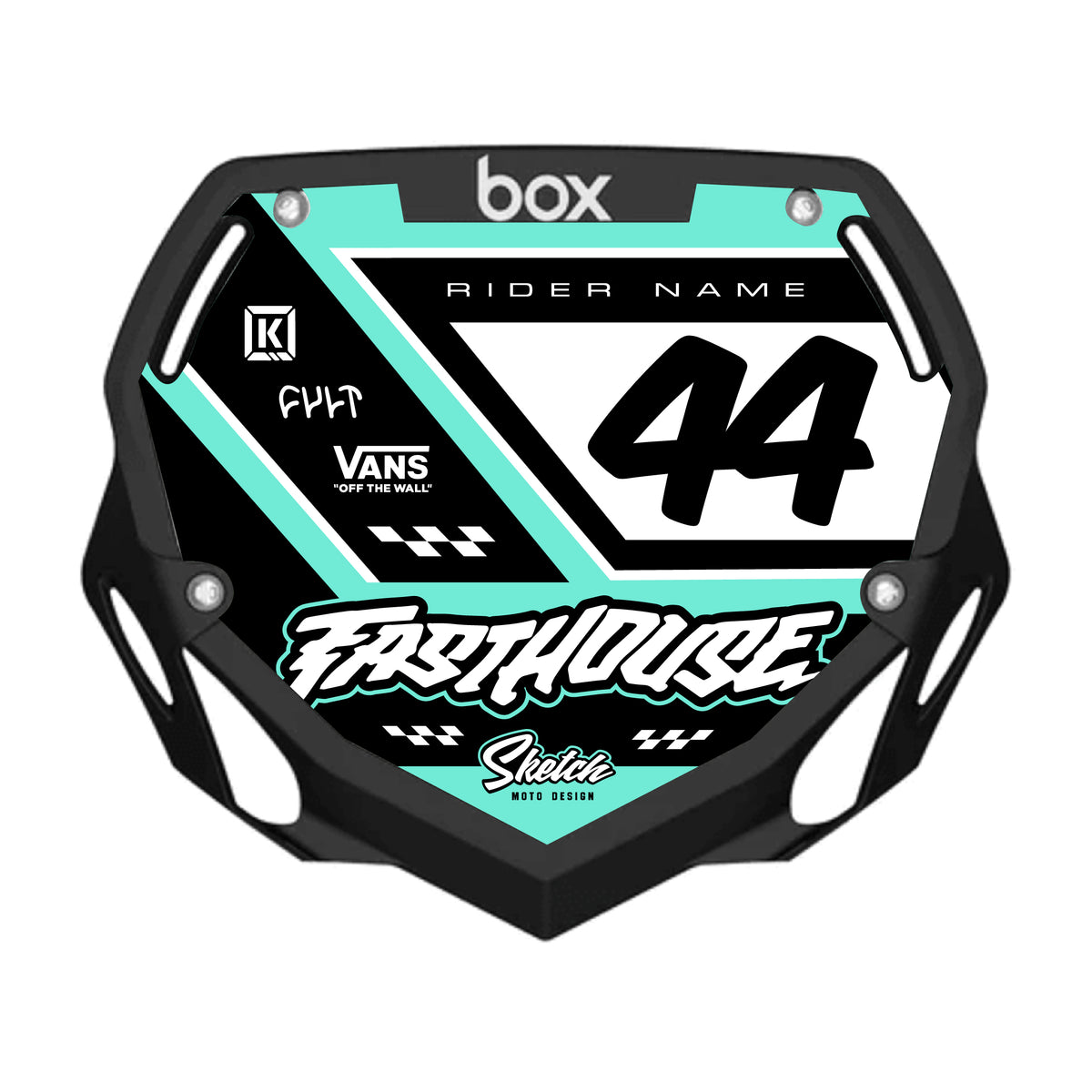 CUSTOM BMX PLATE GRAPHIC - SPEED TEAL