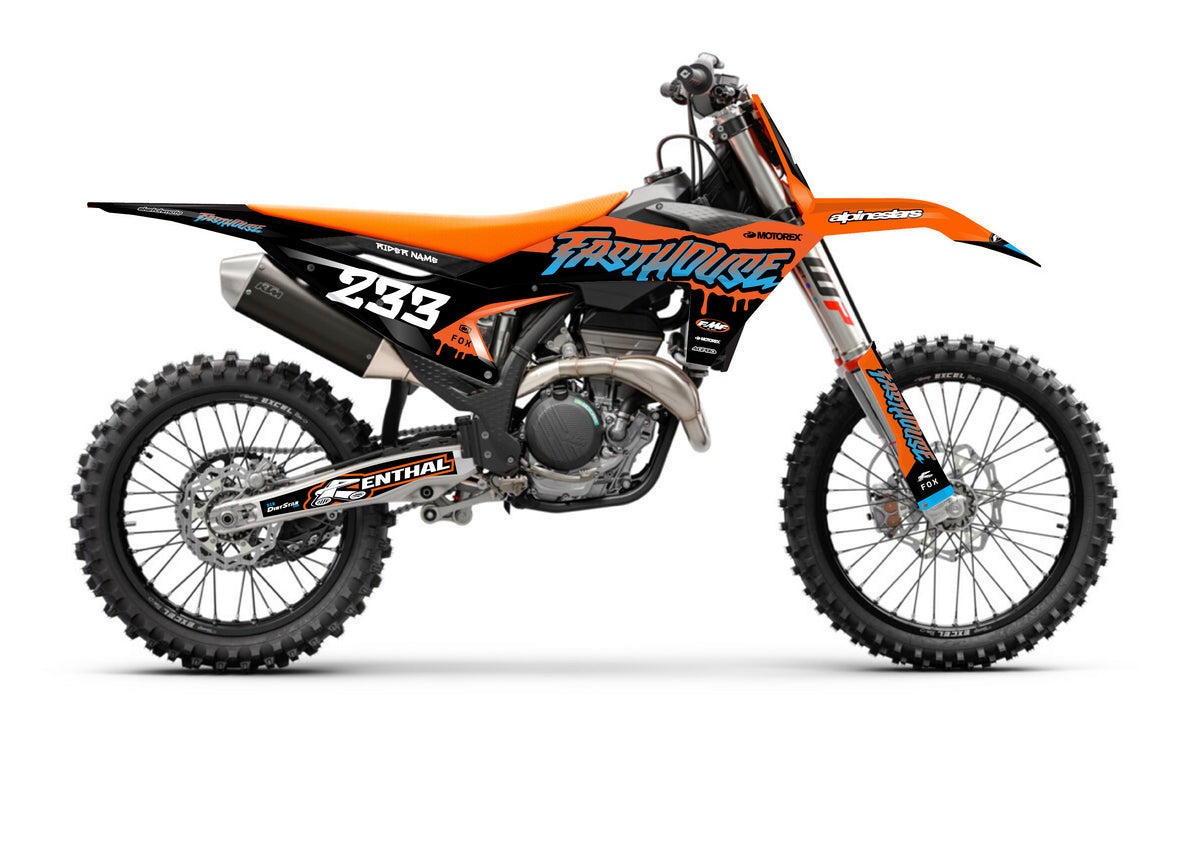 KTM GRAPHICS KIT - THRASH HOUSE DRIP - BLUE